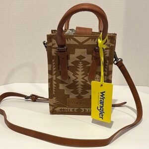 Wrangler Tan Geometric Crossbody Bag bnwt